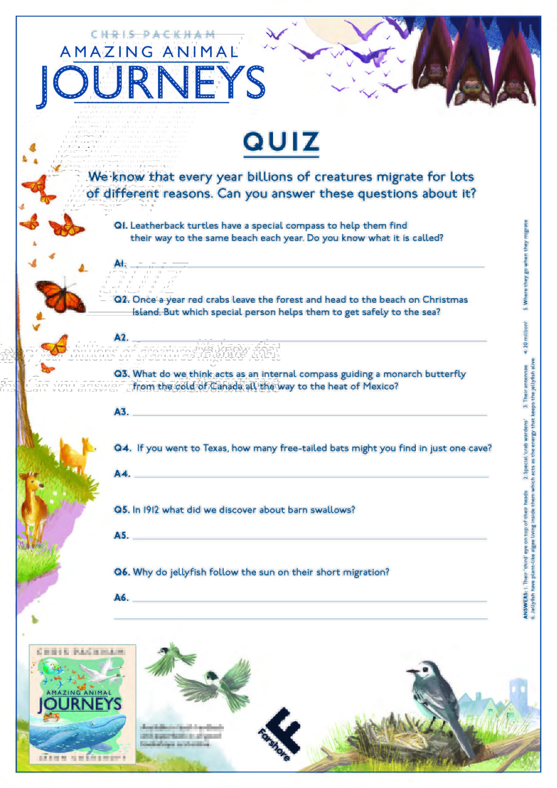 Amazing Animal Journeys Quiz & Colouring Sheet - 